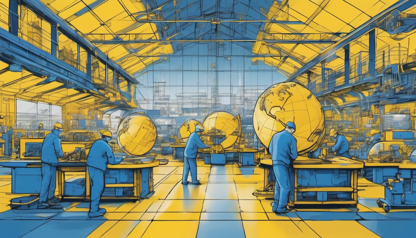 People working by hand in a global factory floor